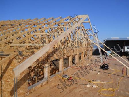 Покрытие двускатной крыши